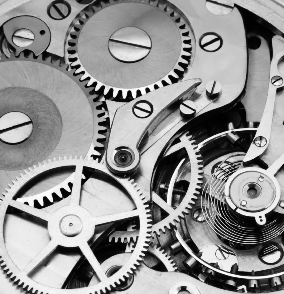 Engranajes de un mecanismo de reloj